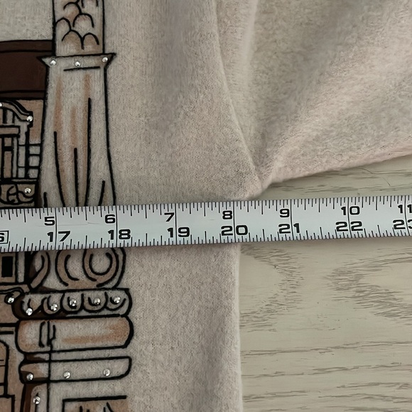 Love + Lace Cream Paris Graphic Cozy Sweater Top Size Small sequins soft cute - Picture 10 of 12